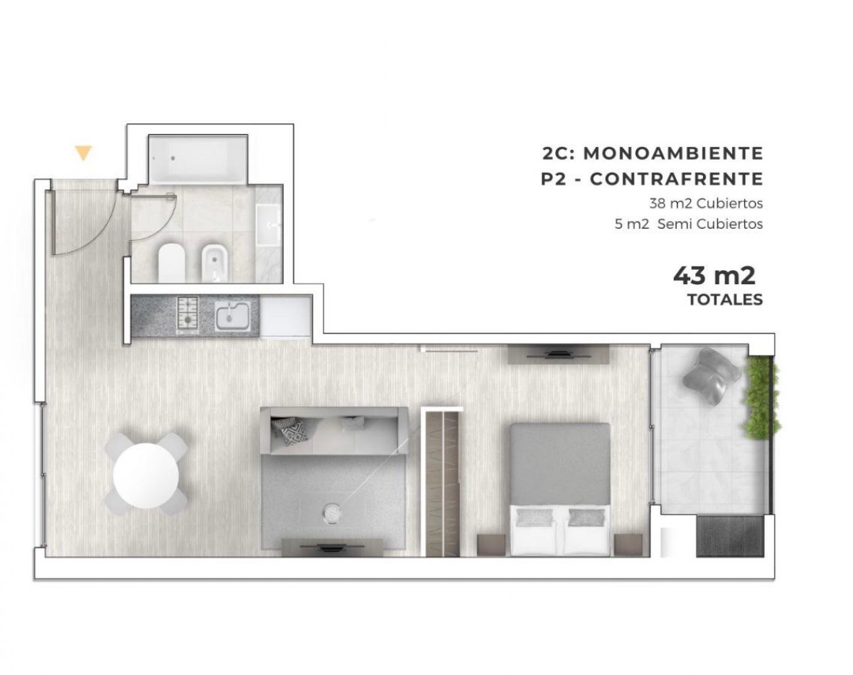 TEODORO GARCIA 2900, VENTA DEPARTAMENTO DE UN AMBIENTE Y MEDIO