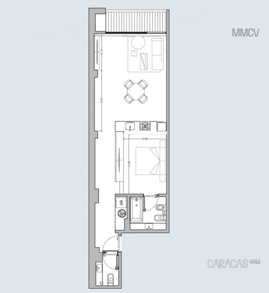 CARACAS 4500, VENTA DEPARTAMENTO TIPO LOFT DE DOS AMBIENTES